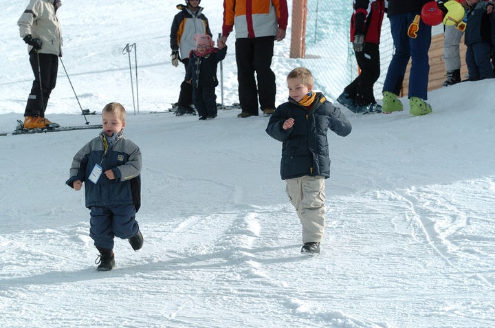 Juan Valentin y Pablo Nicolás, en Baqueira en enero de 2005.