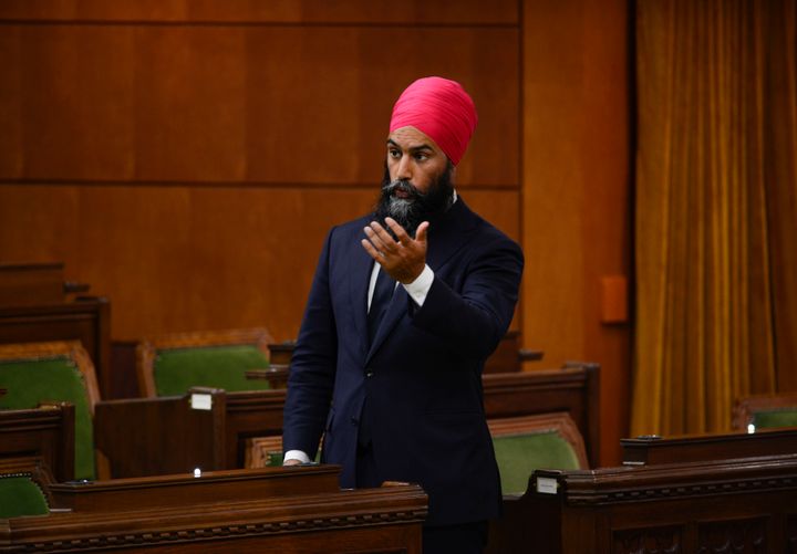 NDP Leader Jagmeet Singh asks a question in the House of Commons in Ottawa, on June 18, 2020.
