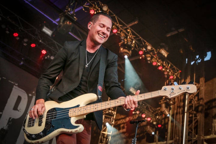 David Desrosiers of Simple Plan performs on Day 10 of the RBC Royal Bank Bluesfest on July 18, 2015 in Ottawa.