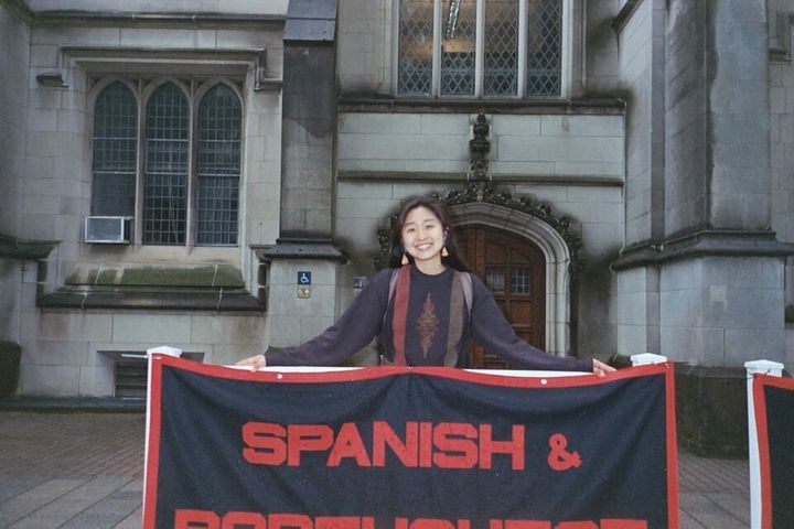 The author last year at Princeton University, when she declared her major in Spanish and Portuguese.