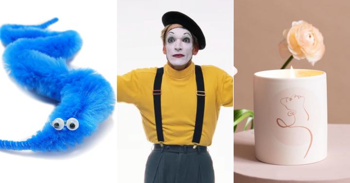 You might think a worm on a string, a mime, and a scented candle have nothing at all in common. But reader: they do!