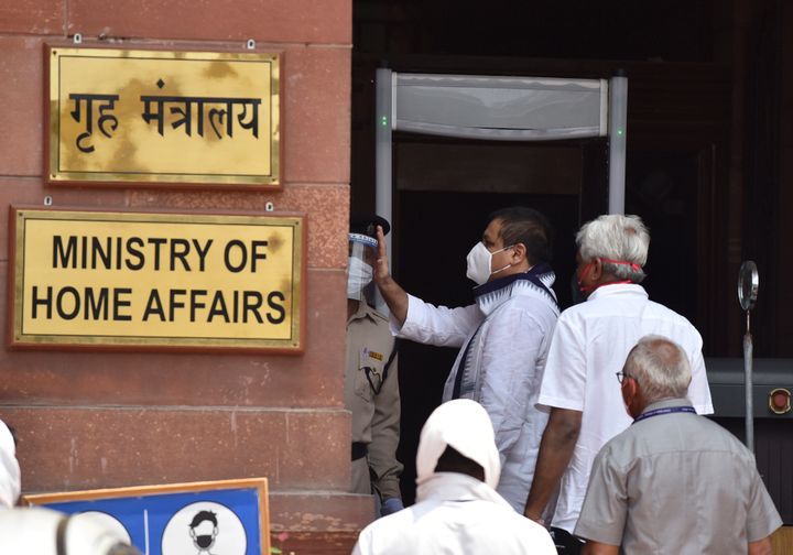 A file photo of the entrance to the Ministry of Home Affairs in North Block, New Delhi.