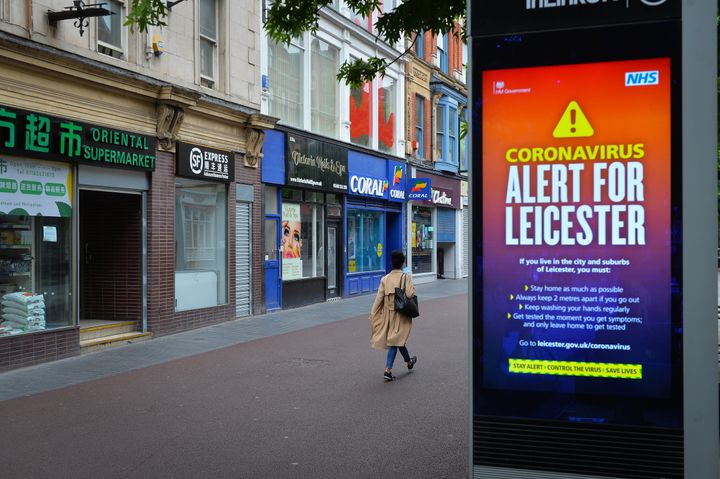 Members of the public in Leicester City Centre on July 4th. Leicester remains in lockdown after a spike in Coronavirus cases whilst restrictions are lifted in other parts of the country.