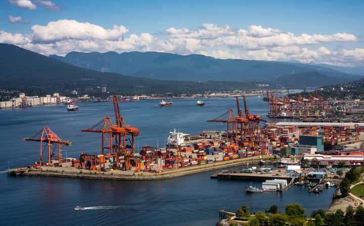 The Port of Vancouver lies along the Burrard Inlet in this aerial stock photo. Capital Economics says Canada's trade deficit will widen as the demand for Canadian exports dries up.