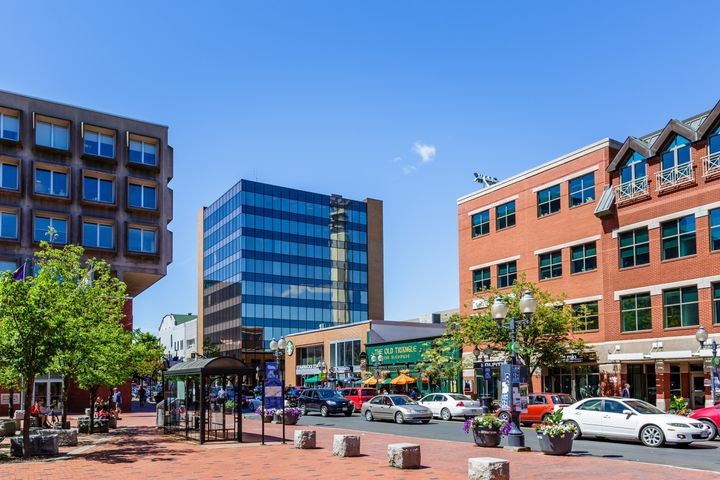 Downtown Moncton, N.B. is seen in an undated file photo. The city ranks at the top of the latest Labour Market Report Card from RBC.
