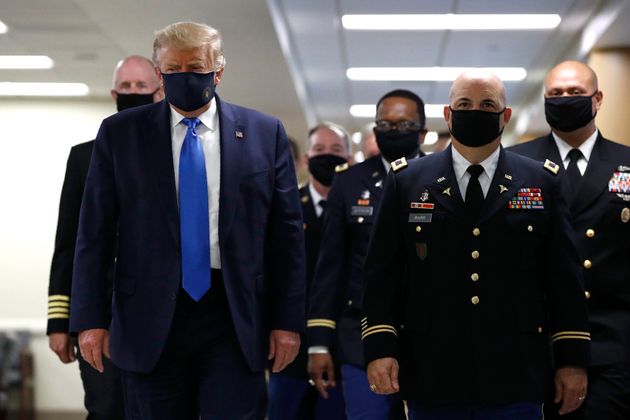 Donald Trump Finally Wears A Mask In Public