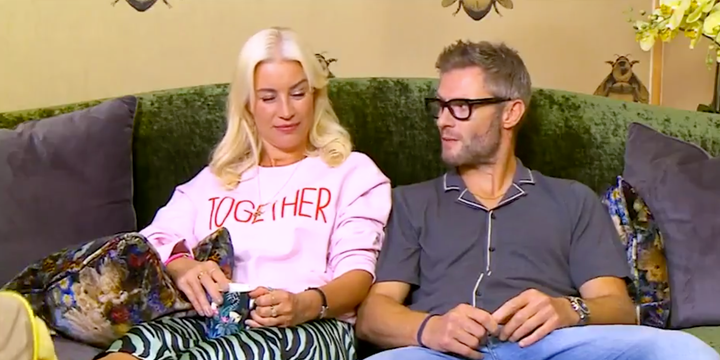 Denise Van Outen and Eddie Boxshall on Gogglebox