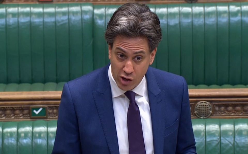 Shadow business secretary Ed Miliband at the despatch box 