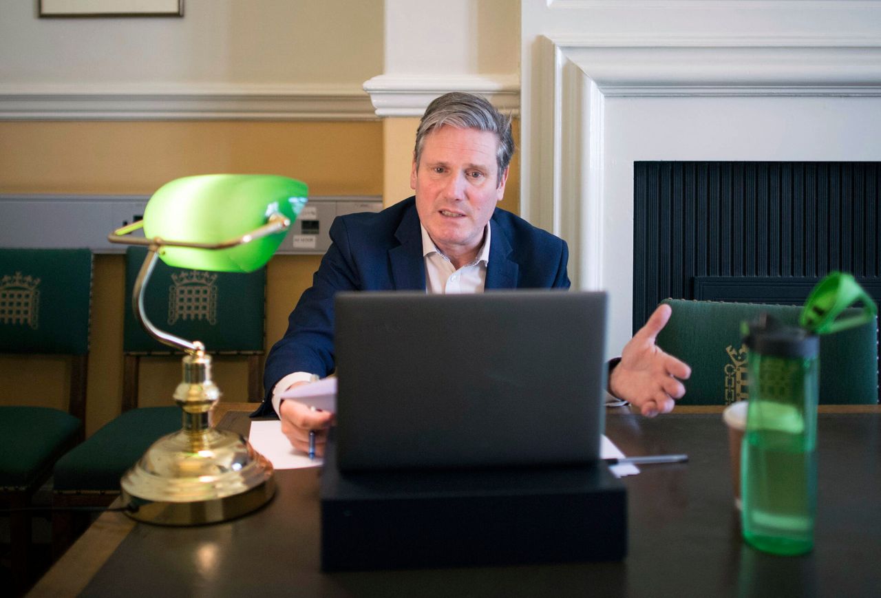 Labour party leader Sir Keir Starmer holds an online phone-in with residents in Glasgow, as part of his 'Call Keir' series 