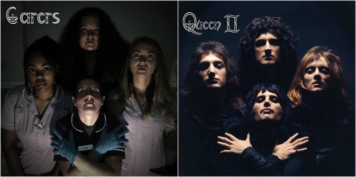 Staff at Sydmar Lodge Care Home recreate a Queen album.