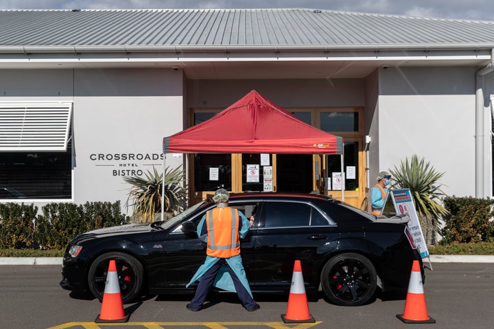 SYDNEY, AUSTRALIA - JULY 13: COVID-19 testing is carried out at the Crossroads Hotel in Casula on July 13, 2020 in Sydney, Australia.