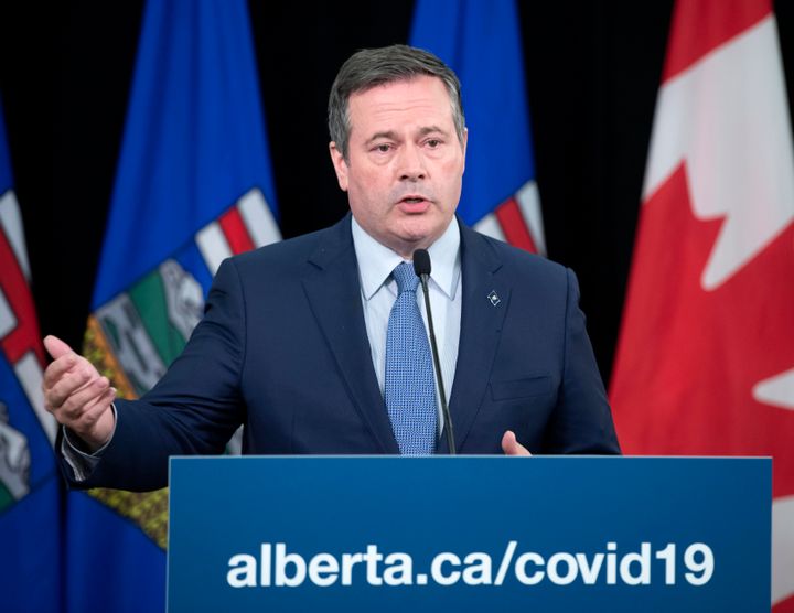 Alberta Premier Jason Kenney speaks during a news conference on July 13, 2020.
