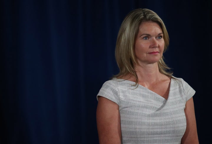 Associate Minister of Children and Women's Issues Jill Dunlop on June 25, 2020 at a press conference at Queen's Park. 