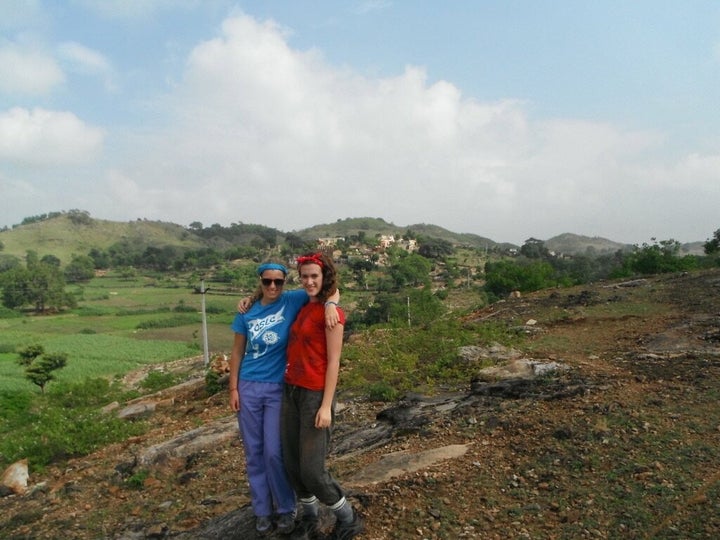 The writer (left) and a friend on a Me to We trip to India.