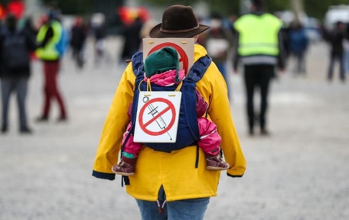 Antivacunas en Alemania el 2 de mayo.