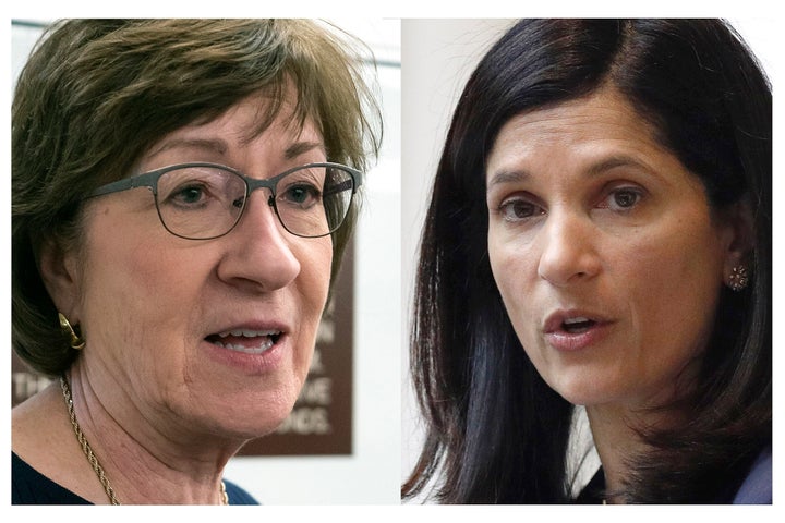 Sen. Susan Collins (R-Maine) and Sara Gideon, her Democratic rival.