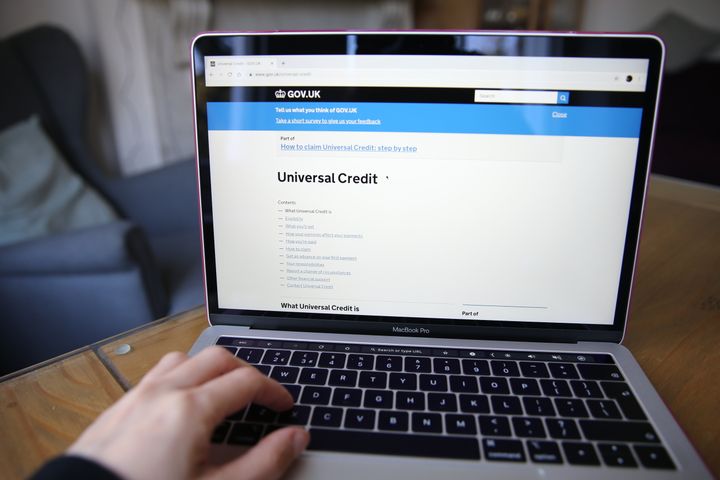 A person visits the Government Gateway website to apply for Universal Credit online. Picture date: Friday March 27, 2020. Photo credit should read: Isabel Infantes/EMPICS Entertainment