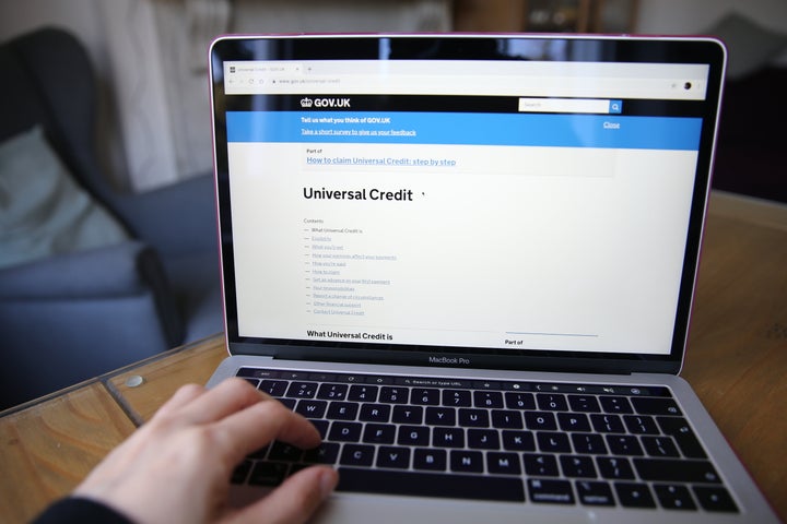 A person visits the Government Gateway website to apply for Universal Credit online. Picture date: Friday March 27, 2020. Photo credit should read: Isabel Infantes/EMPICS Entertainment