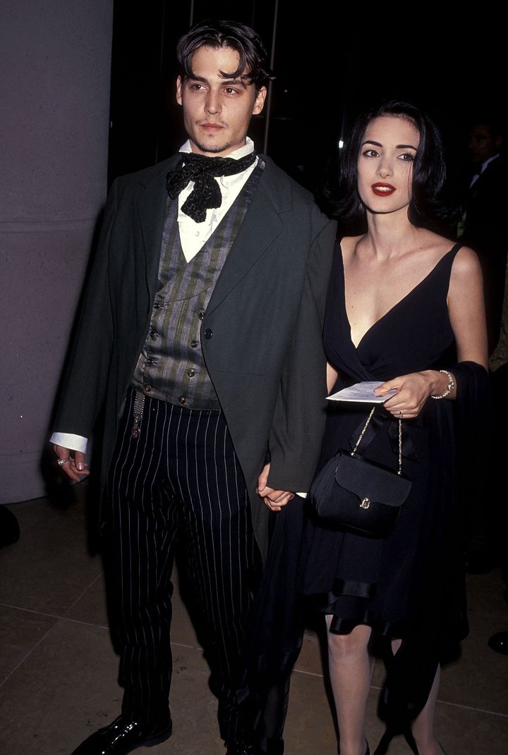 Depp and Ryder attend pictured in 1991