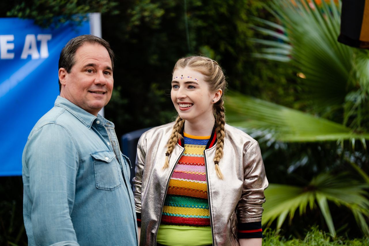 Mackenzie and her dad Scott in Neighbours, who doesn't instantly support her decision to go through gender confirmation surgery