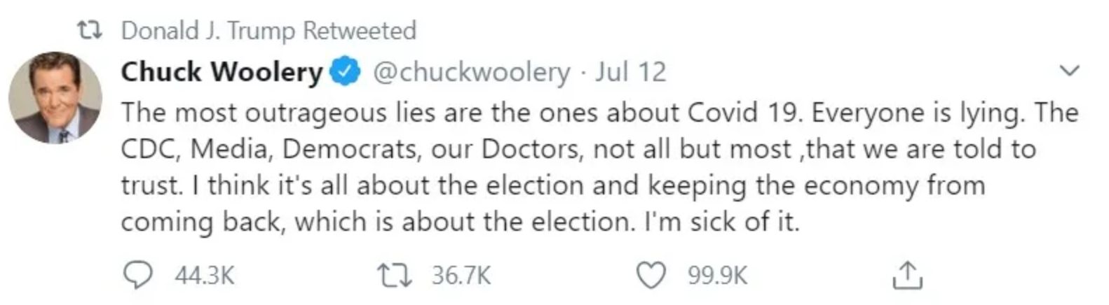 Chuck Woolery Changes Stance On COVID-19 'Lies' After Son Tests ...