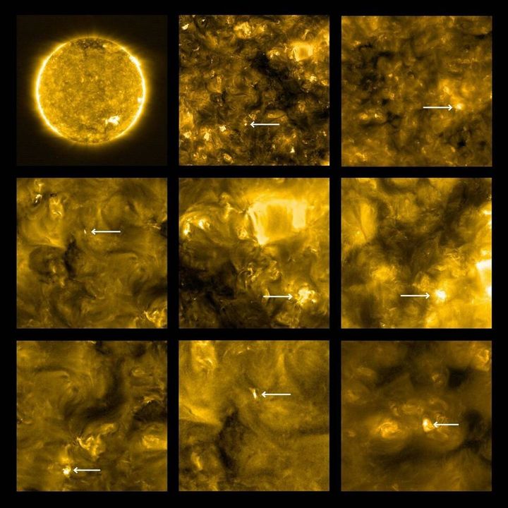 The so-called "campfires" are speculated to be nanoflares, or mini-explosions along the sun's surface. 
