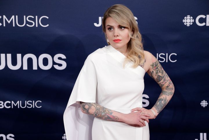 Béatrice Martin, who performs under the name Coeur de pirate, poses at the 2019 Juno Awards in London, Ont.