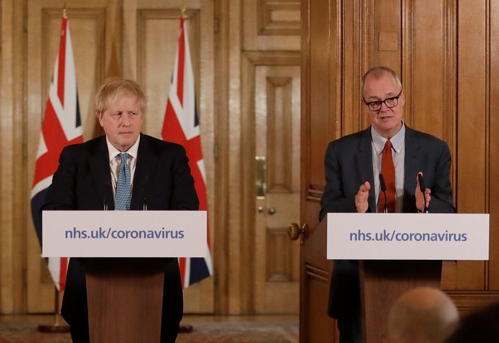 Prime minister Boris Johnson and chief scientific adviser Sir Patrick Vallance.