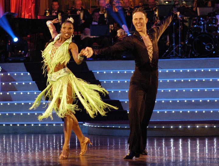 Ian with former dance partner Denise Lewis on the show in 2005