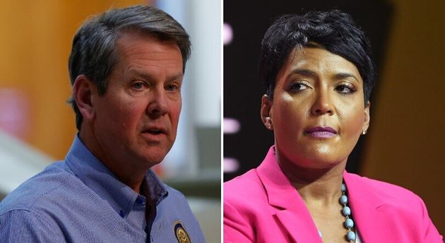 Le gouverneur de Géorgie Brian Kemp a porté plainte contre la maire d'Atlanta Keisha Lance...