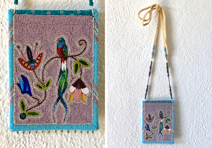 Resplendent Quetzal Women’s Cornmeal Bag, winner (Best of Division) at Cherokee Art Market