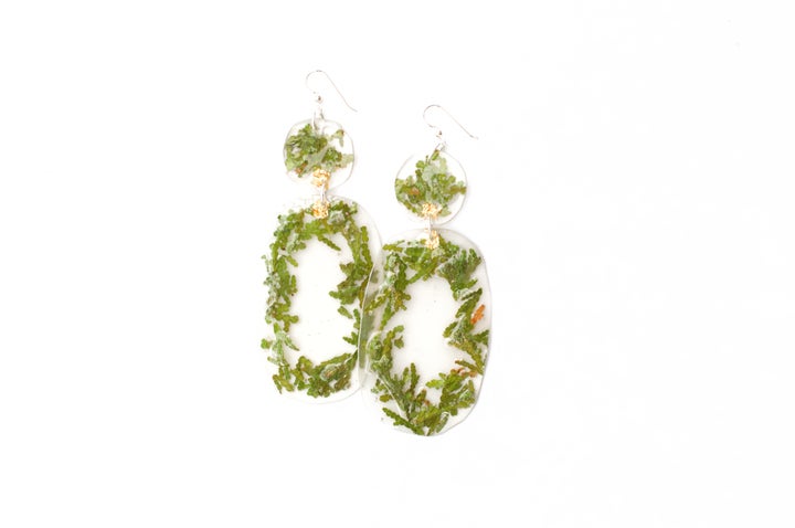 Warmth Giizhooshin Cedar Earrings in gold, $120