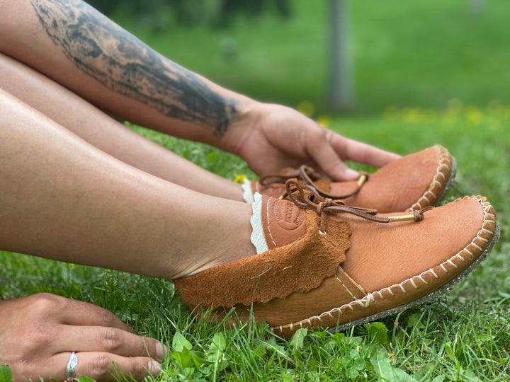 Cognac Bison Ankle Moccasin with Eco Vibram Sole. Price upon request.