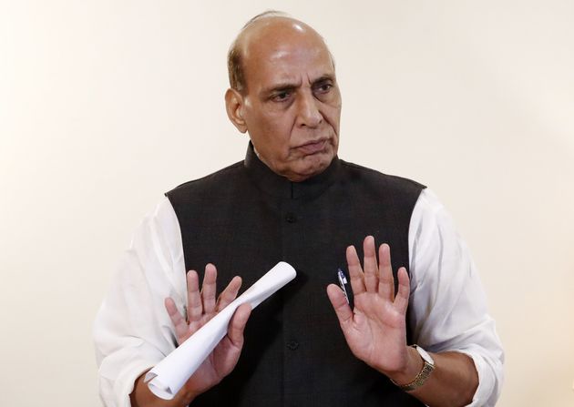 MOSCOW, RUSSIA - JUNE 23, 2020: India's Defence Minister Rajnath Singh talks to the media after a meeting...