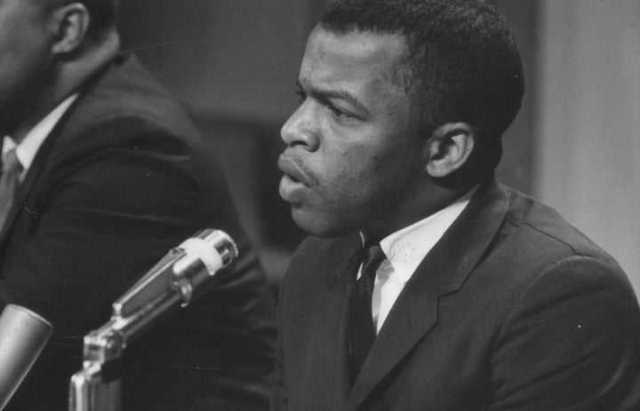 American politician and Civil Rights leader John Lewis speaks at a meeting of the American Society of Newspaper Editors, Washington DC, April 16, 1964. (Photo by Marion S Trikosko/PhotoQuest/Getty Images)