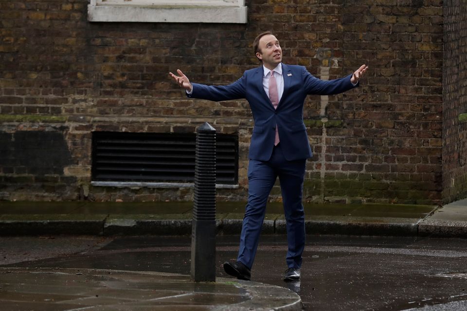 Health secretary Matt Hancock in Downing Street in February