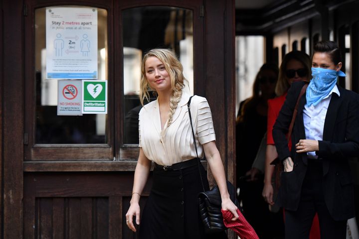 Amber Heard arriving in court on Monday