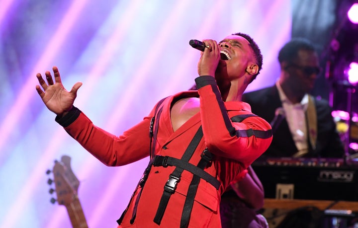 Singer Avery Wilson performing onstage during 2019 Black Music Honors. 