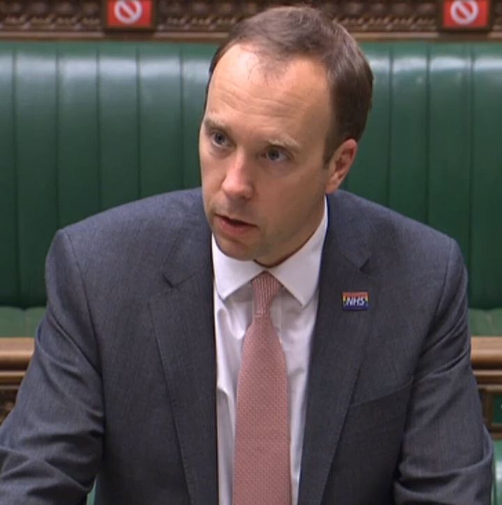 Health secretary Matt Hancock delivers a statement on the government's actions on coronavirus in Commons