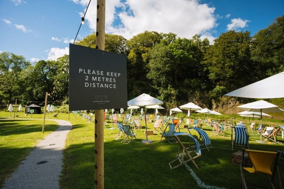 Gisburne Park Pop Up: festivalgoers must remain within their hexagonal pods at all times to socially distance