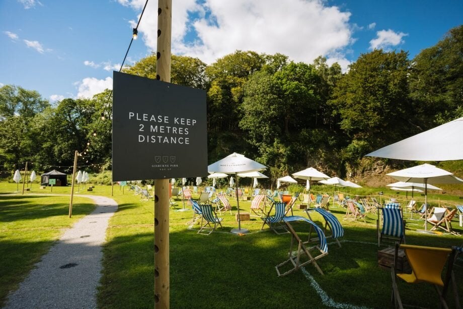 Gisburne Park Pop Up: festivalgoers must remain within their hexagonal pods at all times to socially distance 