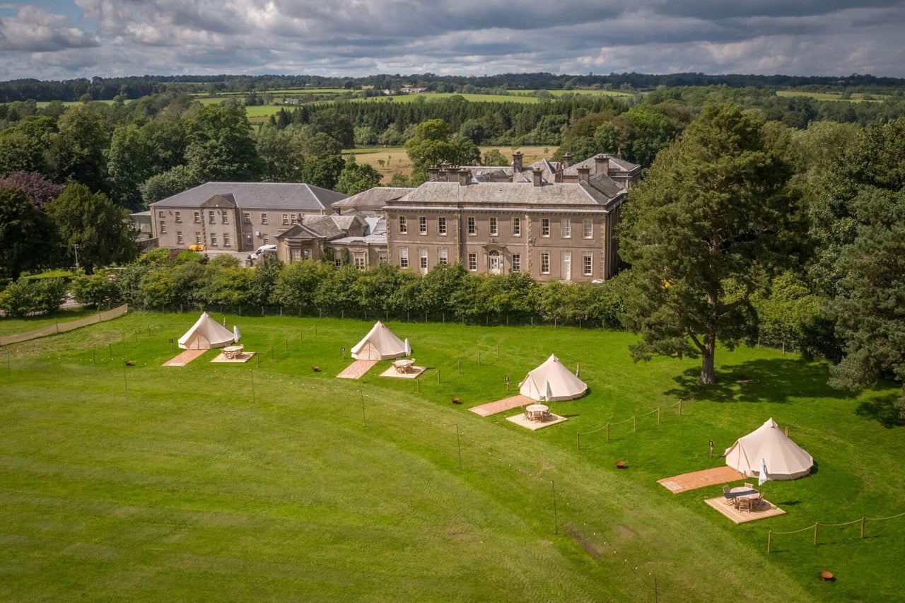 Gisburne Park Pop Up's socially distant yurt camping facilities 