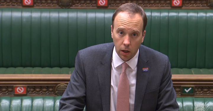 Health secretary Matt Hancock delivers a statement on the government's actions on coronavirus in the House of Commons.