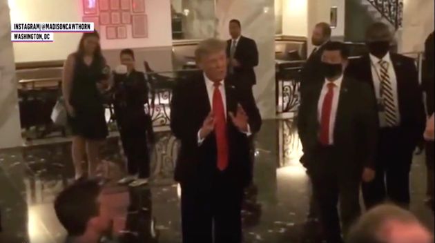 Trump Seen At Event Without Mask Hours After Saying It’s ‘Patriotic’ To Wear One
