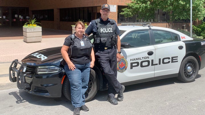 Sarah Burtenshaw, a mental health worker, and Sgt. Peter Wiesner who leads Hamilton Police's crisis teams in partnership with St. Joseph's Healthcare.