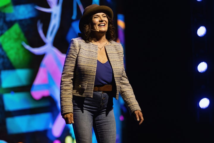 Mmental health advocate Margaret Trudeau speaks on stage during WE Day at Tacoma Dome on April 18, 2019 in Tacoma, Wash.