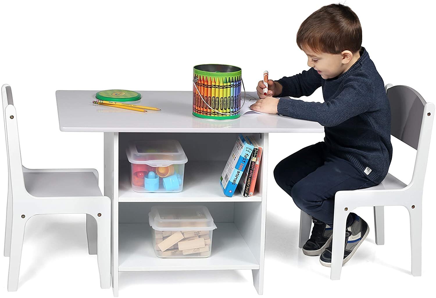 childrens desk with shelves