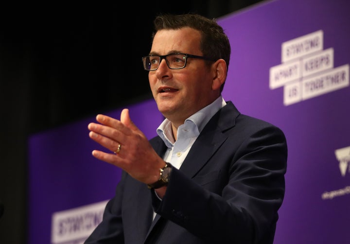 Victorian Premier Daniel Andrews speaks to the media during a press conference on July 23, 2020 in Melbourne, Australia.