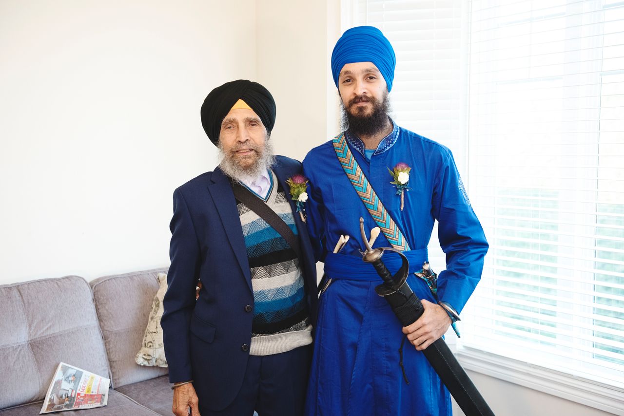 Amrik Singh and his grandson Paman 