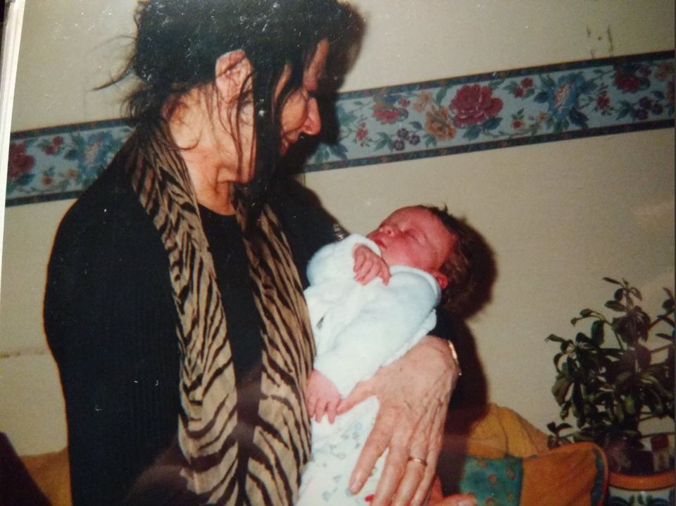 Jennifer Mortimer with her granddaughter Emily, as a baby 